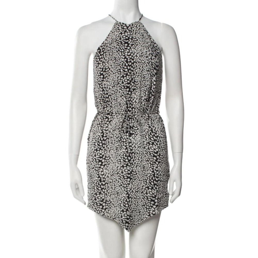 Zimmermann Halter Animal Print‎ Mini Dress in Black & White sz 0